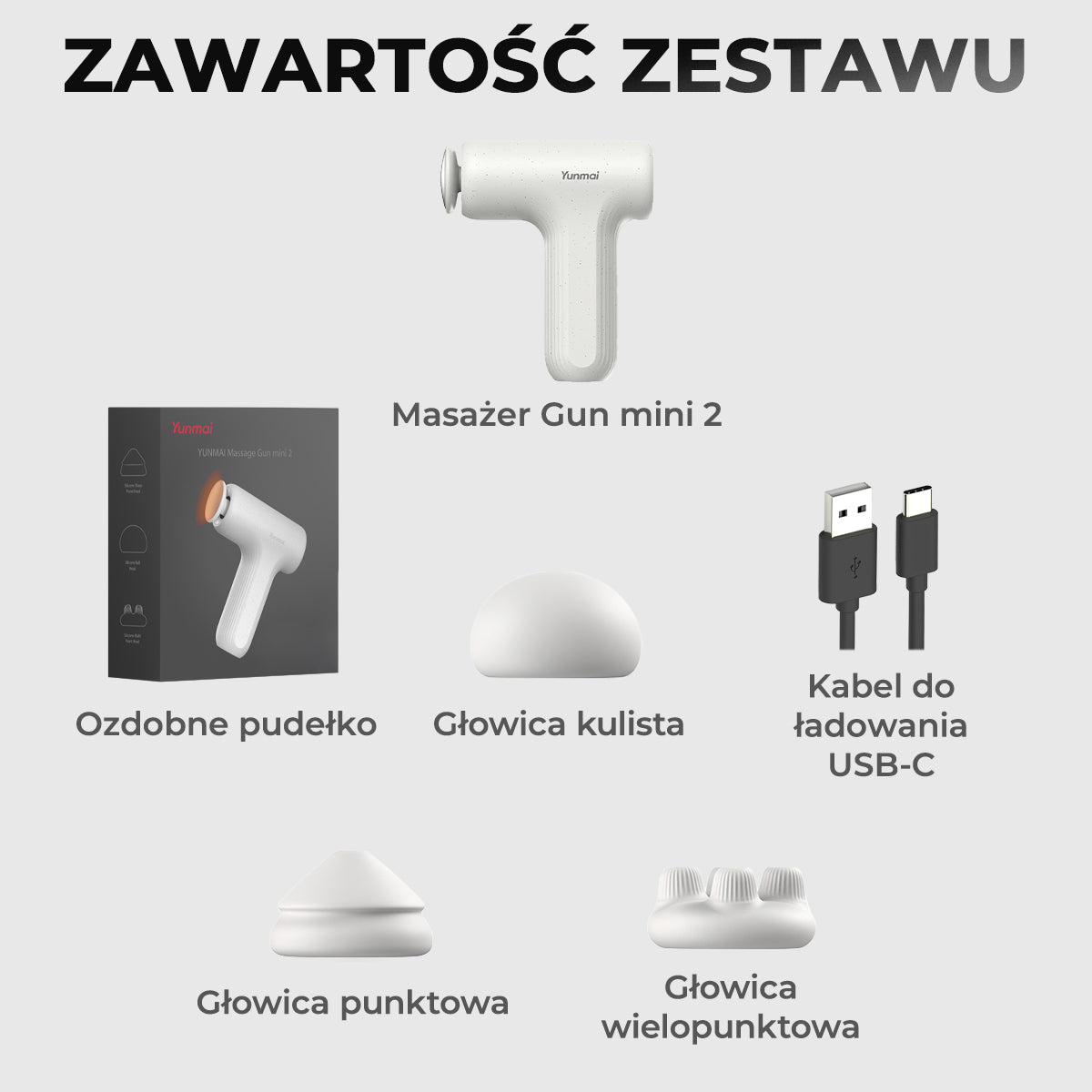 Mini masażer pistoletowy Yunmai 2 (YMFG-M356) | Masażery powięziowe Yunmai
