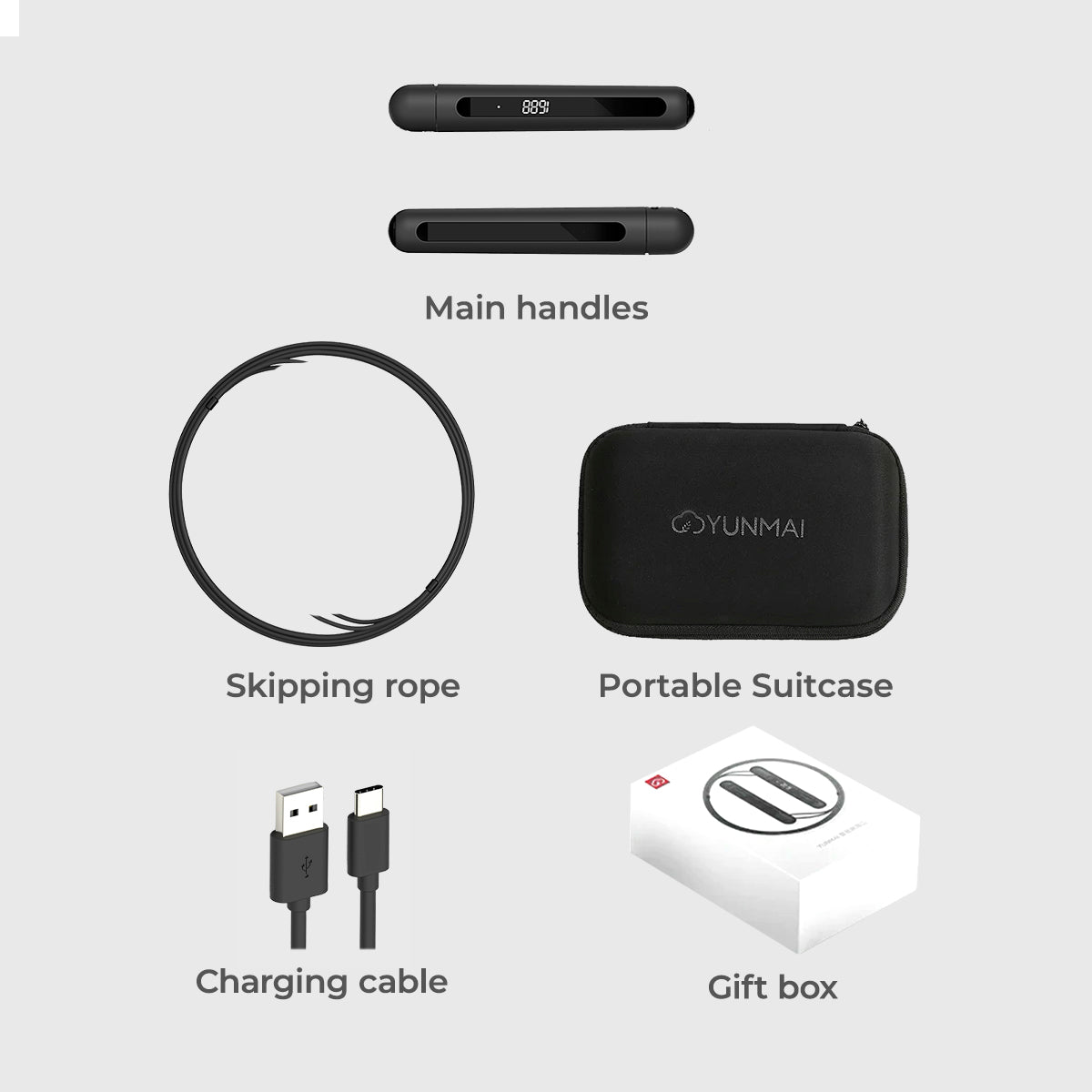 What is included with the YUNMAI Smart Skipping Rope